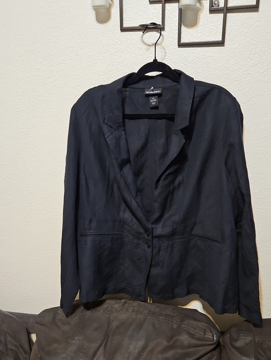 Lane Bryant Jackets & Blazers - Lane Bryant Black Women's Linen Blend Blazer with Notched Lapel